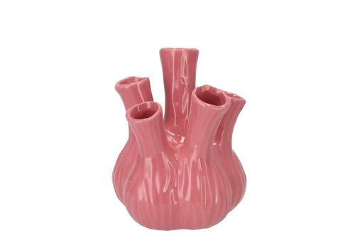 Aglio vaas glanzend roze 13x16cm - afbeelding 1