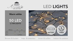 Anna's Collection LED LIGHTS 50L - 3,75m warm wit met timer (8/16u) - afbeelding 2