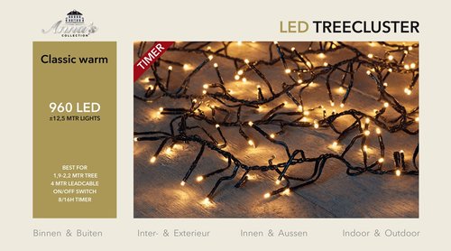 Anna's Collection treeclusterverlichting klassiek warm met 960 lampjes - L 1250 cm - afbeelding 1