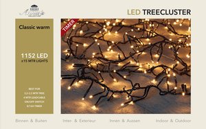 Anna's collection LED Treecluster Klassiek warm/Zwart 1500 cm 1152 L - afbeelding 1