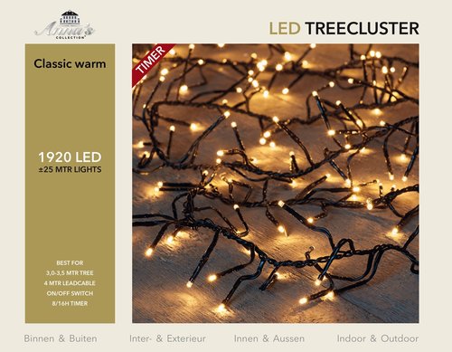 Anna's Collection treeclusterverlichting klassiek warm met 1920 lampjes - L 2500 cm - afbeelding 1