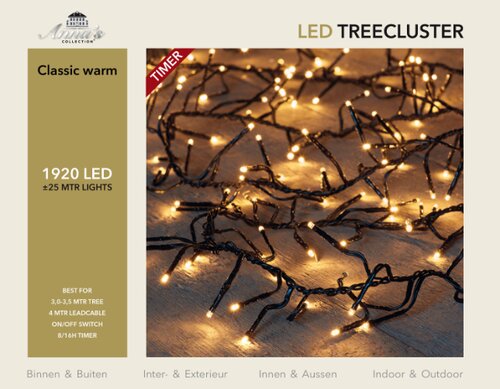 Anna's Collection treeclusterverlichting klassiek warm met 1920 lampjes - L 2500 cm - afbeelding 4