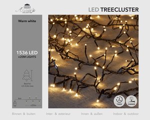 Anna's Collection treeclusterverlichting warm wit met 1536 lampjes - L 2000 cm - afbeelding 1