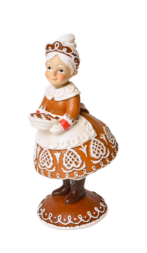 Beeld gingerbread grandma - D 10 x H 20 cm