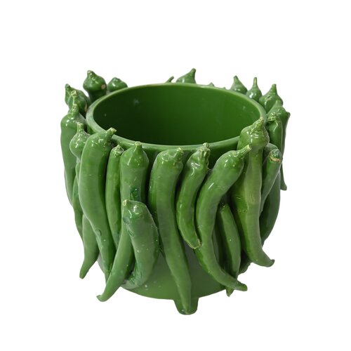 Bloempot green peppers - D 21 x H 21 cm