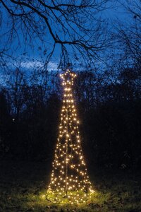 Vlaggenmast kerstboom incl. paal met 236 LED warm wit - D 70 x H 200 cm - afbeelding 1