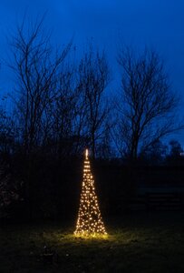 Vlaggenmast kerstboom incl. paal met 236 LED extra warm - D 70 x H 200 cm - afbeelding 1