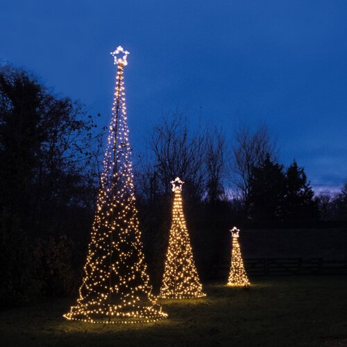 Vlaggenmast kerstboom incl. paal met 236 LED extra warm - D 70 x H 200 cm - afbeelding 2