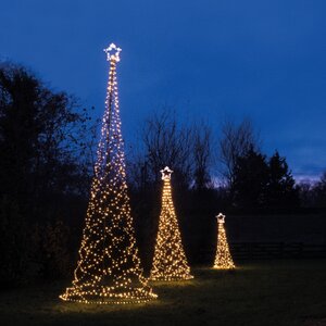 Vlaggenmast kerstboom incl. paal met 236 LED extra warm - D 70 x H 200 cm - afbeelding 2