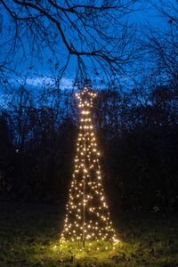 Vlaggenmast kerstboom incl. paal met 236 LED klassiek warm flash - D 70 x H 200 cm - afbeelding 2