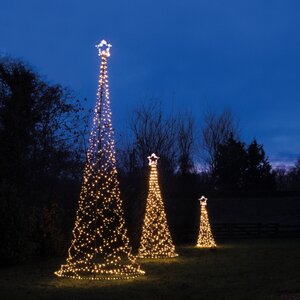 Vlaggenmast kerstboom incl. paal met 480 LED extra warm - D 100 x H 320 cm - afbeelding 2