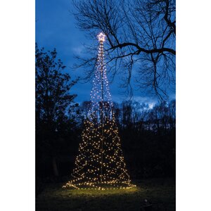 Vlaggenmast kerstboom incl. paal met 836 LED extra warm - D 160 x H 500 cm - afbeelding 1