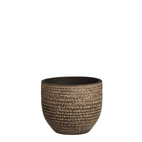 Carrie pot rond bruin - h12xd14cm