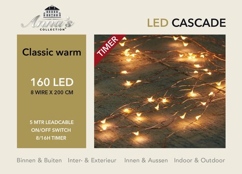 Cascade verlichting, 160 LED koper