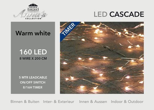 Cascade verlichting, 160 LED zilver