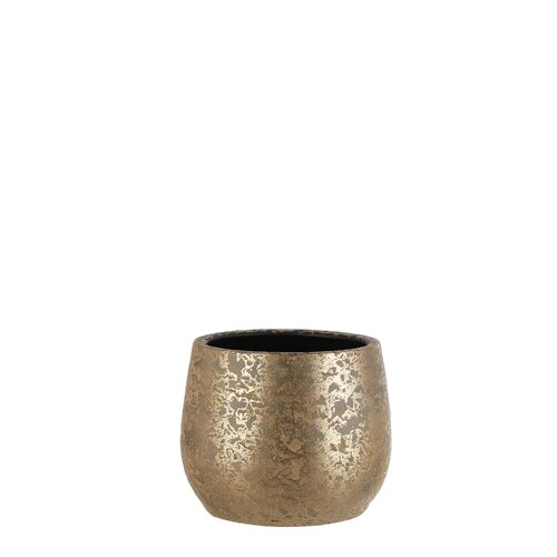 Clemente pot rond goud - H 20 x D 25,5 cm