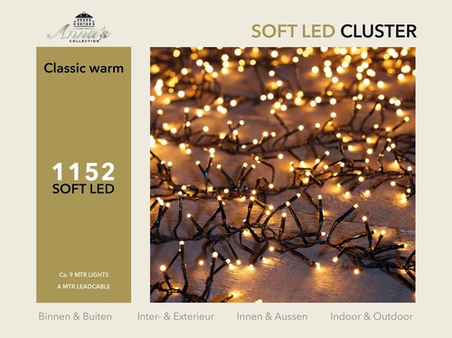 Anna's Collection clusterverlichting soft led met 1152 lampjes - L 900 cm