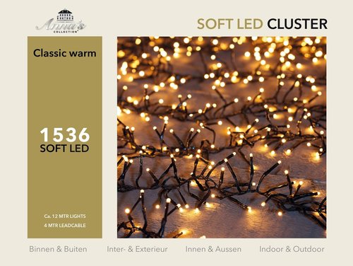 Anna's Collection clusterverlichting soft led met 1536 lampjes - L 1200 cm