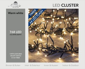 Anna's Collection clusterverlichting flash warm wit met 768 lampjes - L 450 cm - afbeelding 1