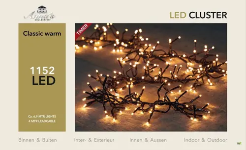 Anna's Collection clusterverlichting klassiek warm met 1152 lampjes - L 690 cm - afbeelding 1