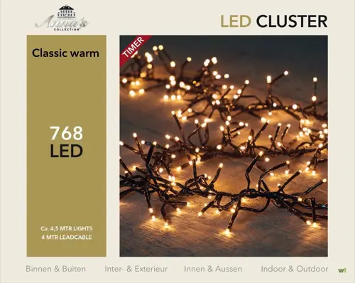 Anna's Collection clusterverlichting klassiek warm met 768 lampjes - L 450 cm - afbeelding 1