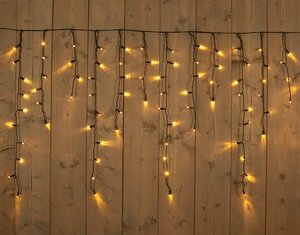 CONNECT DE LUXE ICICLE LIGHTS 200LED WARM WIT 400X100CM 30 STRENGEN, RUBBER KABE - afbeelding 1