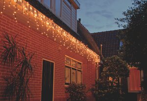 CONNECT DE LUXE ICICLE LIGHTS 200LED WARM WIT 400X100CM 30 STRENGEN, RUBBER KABE - afbeelding 2