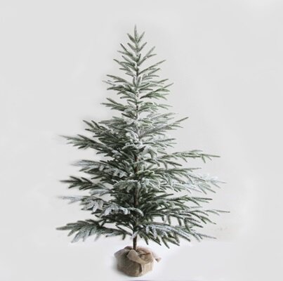 Deco kerstboom burlap sneeuwfinish - D 75 x H 180 cm