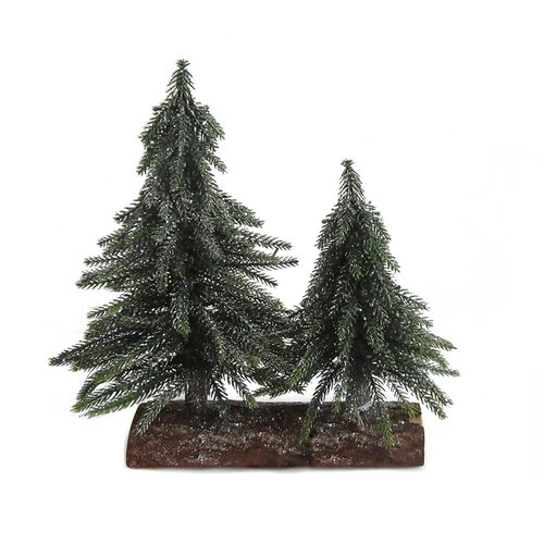 DECO Kunstkerstbomen op voet - 25 x 12 x 26 cm