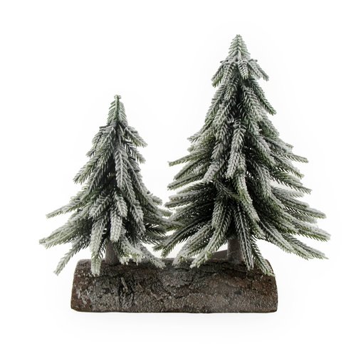 DECO Kunstkerstbomen op voet - 25 x 12 x 26 cm