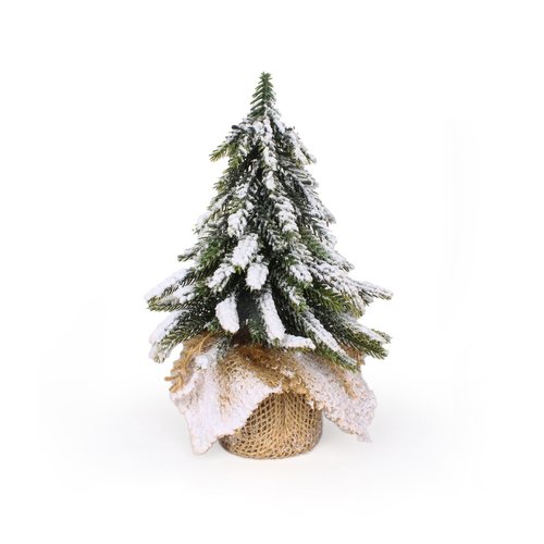 DECO kunstkerstboom Snowy - H 20 x D 12 cm