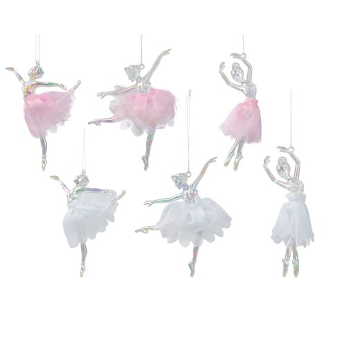 Decoris ballerina hanger acryl transparant/iris - L 2 x B 6 x H 13 cm