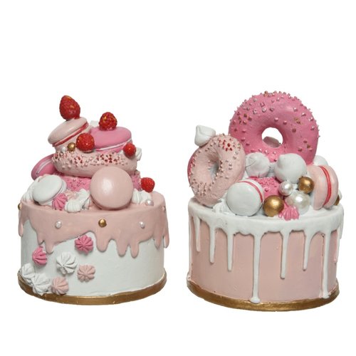 Decoris Cake polyresin 2ass - roze/kleur(en)