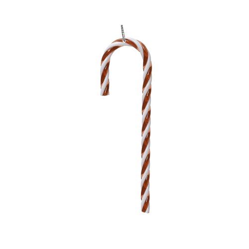 Decoris candy cane hanger kunststof espresso - L 0,2 x B 3,7 x H 12,5 cm