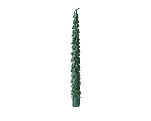 Decoris dinerkaars kerstboom groen glitter 25 cm