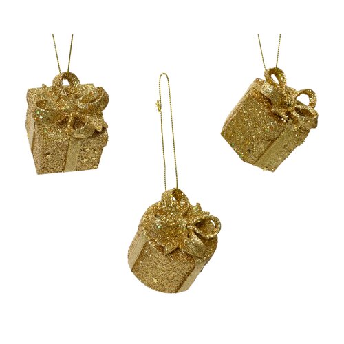 Decoris Giftbox polystyreen  goud - L 4,3 x B 4,3 x H 5,1 cm