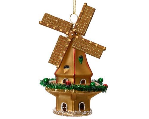 Decoris Glazen Hanger Windmolen 8 x 8 x 15 cm