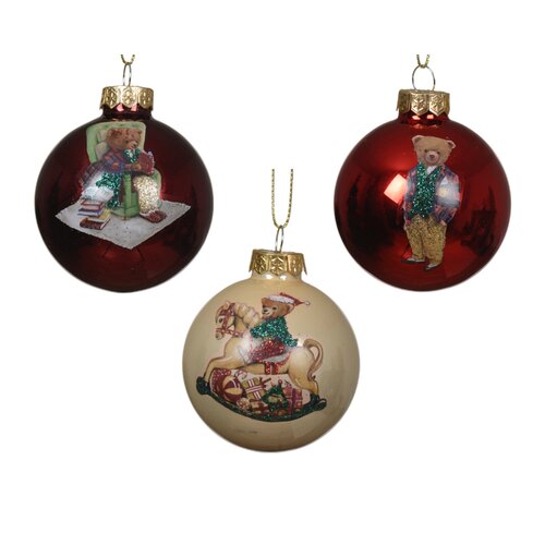 Decoris glazen kerstbal assortie - D 6 cm