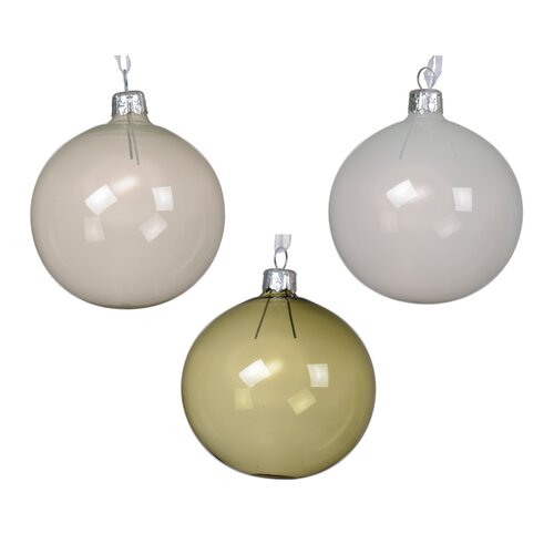 Decoris glazen kerstbal assortie - D 8 cm