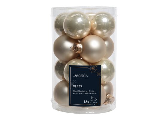 Decoris kerstballen glas parel - D 3,5 cm