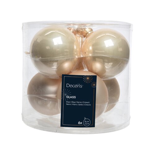 Decoris kerstballen glas parel - D 8 cm