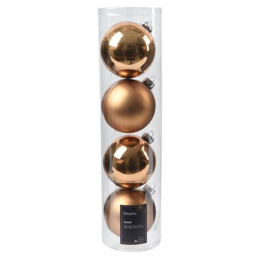 Decoris kerstballen glas pecannoot - D 10 cm