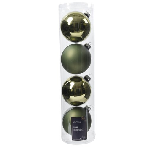 Decoris kerstballen glas rozemarijn - D 10 cm