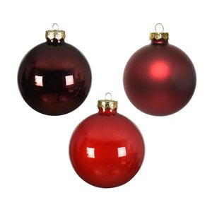 Decoris kerstballen glas kerstrood - D 8 cm - afbeelding 2