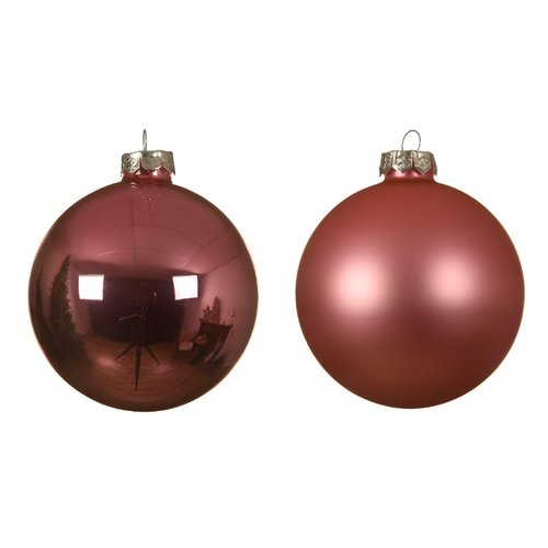 Decoris kerstballen glas lippenstift roze - D 10 cm