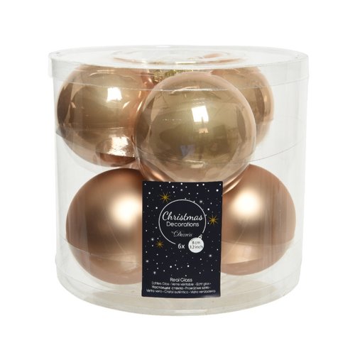 Decoris kerstballen glas toffee - D 8 cm