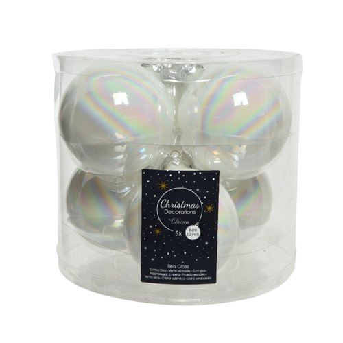 Decoris kerstballen glas iris - D 8 cm