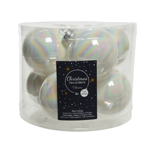 Decoris kerstballen glas iris - D 7 cm