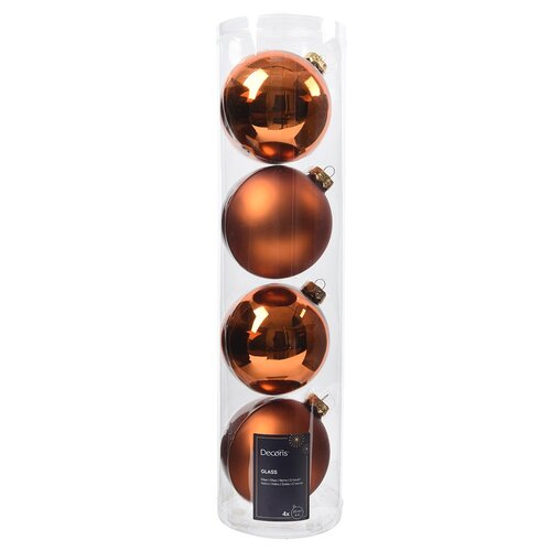 Decoris kerstballen glas warme cider - D 10 cm