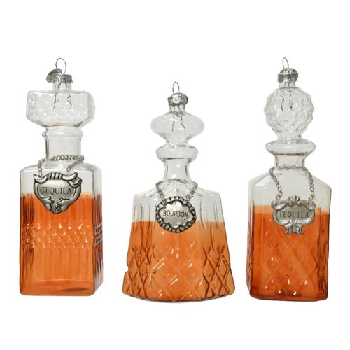 Decoris Glazen Ornament Fles Tequila/Bourbon